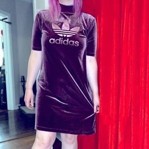 Burgundy purple Adidas velvet dress
